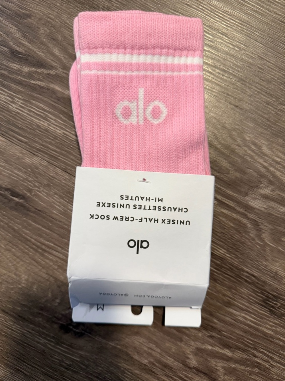 Alo Half-Crew Sock in Sweet Pink